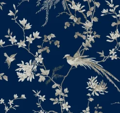 York KT2171 Blue Bird And Blossom Chinoserie Wallpaper> Architectural