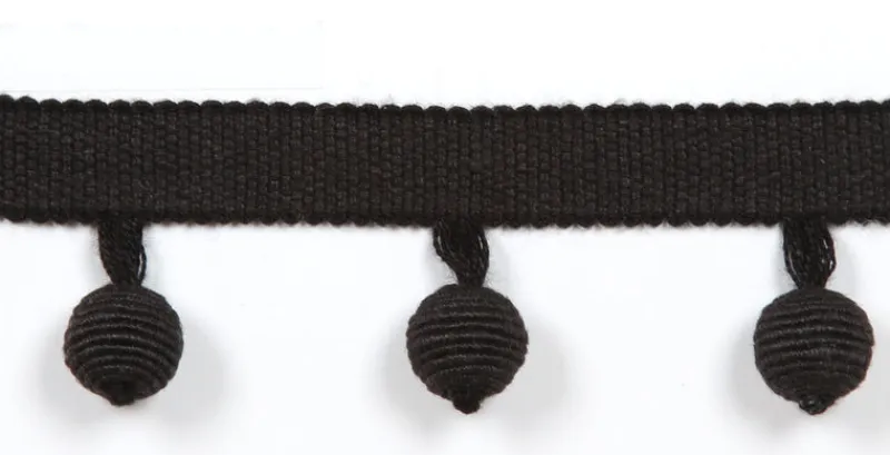 Europatex Le Lin Beaded Fringe Black Trim Outlet