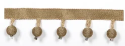 Europatex Le Lin Metalic Beaded Fringe Copper Trim Clearance
