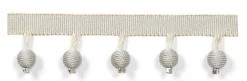 Europatex Le Lin Metalic Beaded Fringe Porcelain Trim