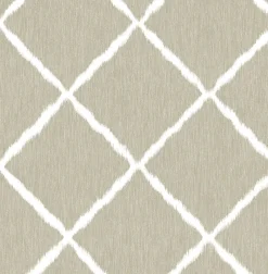 Brewster/ASP Linen Ikatrellis Wallpaper> Florals