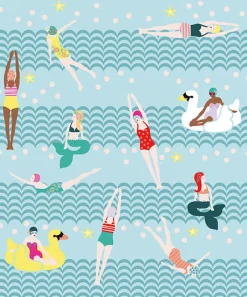 Brewster Lovely Ladies Bathing Wall Mural> Novelty