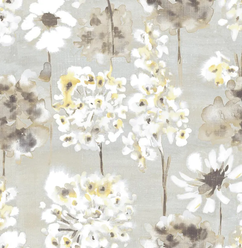 Brewster/ASP Marilla Yellow Watercolor Floral Wallpaper> Architectural