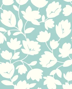 Brewster/ASP Matilda Turquoise Floral Wallpaper Online