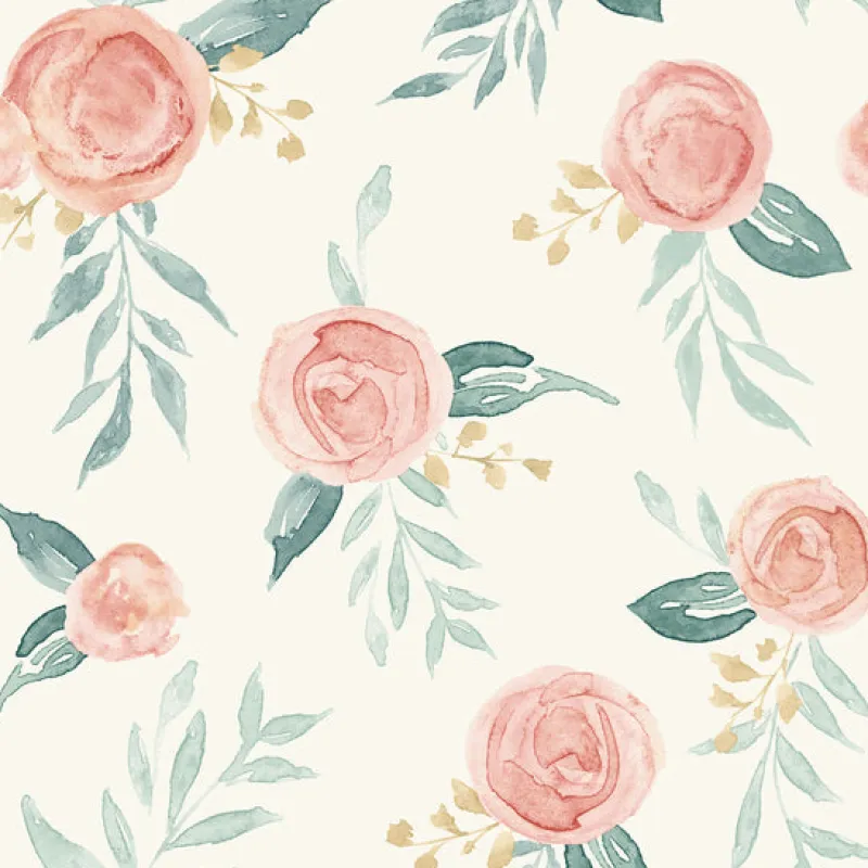 York MK1126 Watercolor Roses Red Wallpaper> Architectural