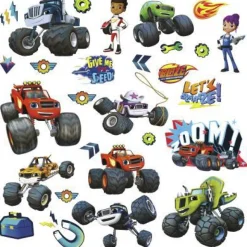 York/RoomMates Murals Blaze & the Monster Machines Peel and Stick Wall Decals Mural Best