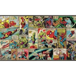 York Murals Marvel Comic Cover Panels Pre-Pasted Mural Discount