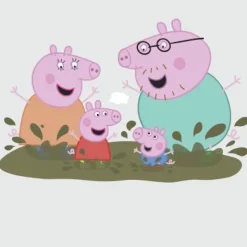 York/RoomMates Murals Peppa and Family Muddy Puddles Giant Wall Decals Mural> Mens & Lodge