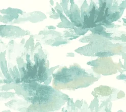 York NA0525 Blue Water Lily Wallpaper> Architectural