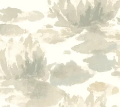 York NA0524 Grey Water Lily Wallpaper> Architectural