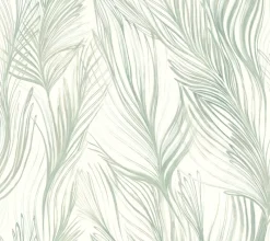 York NA0501 Light Blue Peaceful Plume Wallpaper> Contemporary & Modern