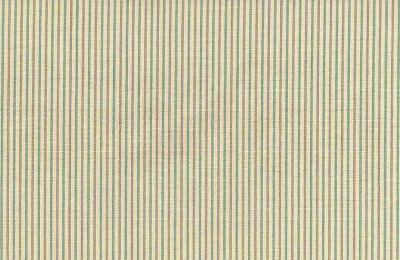Laura Kiran Nantucket Pinstripe Aqua Tan Fabric> Stripes & Chevrons