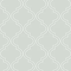 Brewster NU1649 Grey Quatrefoil Peel And Stick Wallpaper> Florals