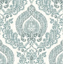 Brewster NU1702 Kensington Damask Blue Peel and Stick Wallpaper> Florals