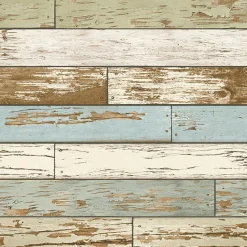 Brewster NU2188 Old Salem Vintage Wood Green Planks Peel and Stick Wallpaper> Florals
