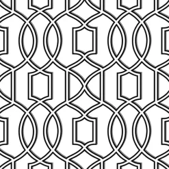 Brewster NU1696 Uptown Trellis Black/White Peel and Stick Wallpaper Outlet