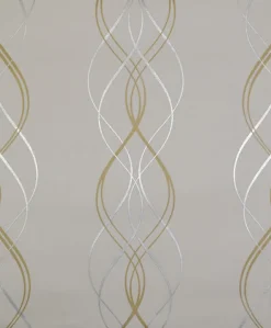 York/AV NW3549 Aurora Gold/Pearl/Silver Wallpaper> Damask, Trellis & Geometrics