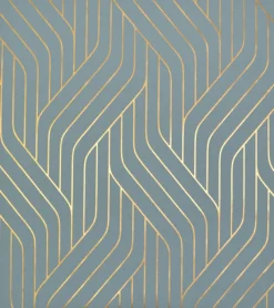 York/AV NW3520 Ebb And Flow Blue/Gold Wallpaper Clearance