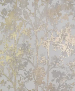 York/AV NW3583 Shimmering Foliage White/Gold Wallpaper> Architectural