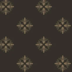York ON1642 Gold Black Honey Bee Wallpaper> Animals & Insects