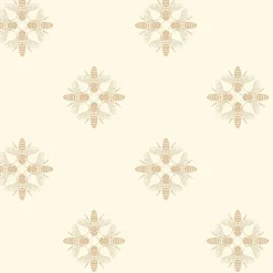 York ON1641 Gold Cream Honey Bee Wallpaper> Animals & Insects