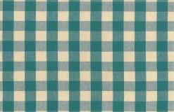 Laura Kiran One Inch Check Turquoise Fabric New