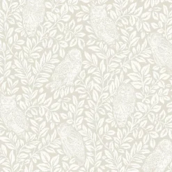 Brewster Parliament Cream Owl Wallpaper Discount