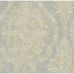 York PM9309 Silver Charleston Damask Wallpaper Sale