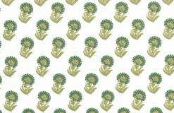 Laura Kiran Puru Print Greens Fabric> Florals