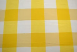 Laura Kiran 4" Yellow White Buffalo Check Fabric> Plaids & Checks