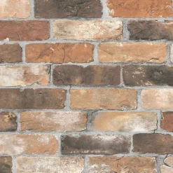 Brewster/ASP Reclaimed Bricks Orange Rustic Wallpaper Outlet