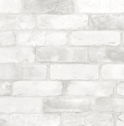 Brewster/ASP Reclaimed Bricks White Rustic Wallpaper> Mens & Lodge