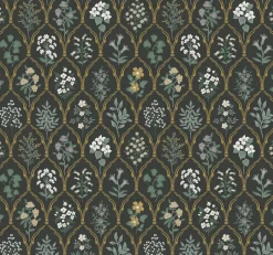 York RI5133 Black/Cream Hawthorne Wallpaper> Architectural