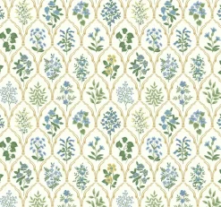 York RI5132 Blue/Green Hawthorne Wallpaper> Architectural