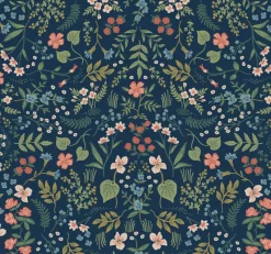 York RI5154 Navy Blue Pink Green Wildwood Rifle Paper Wallpaper Discount