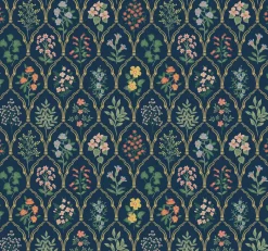 York RI5129 Navy Hawthorne Wallpaper> Architectural