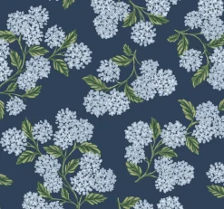 York RI5142 Navy Hydrangea Wallpaper New