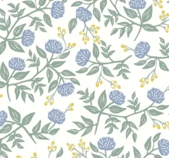 York RI5148 Periwinkle/Sage Peonies Wallpaper> Architectural