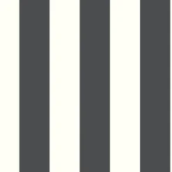 Stock/York/Roomates RMK11082WP Black White Awning Stripe Black Peel & Stick Wallpaper New