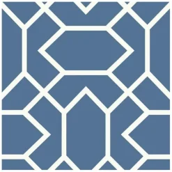 Stock/York/Roomates RMK9066WP Blue White Modern Geometric Peel & Stick Wallpaper Discount