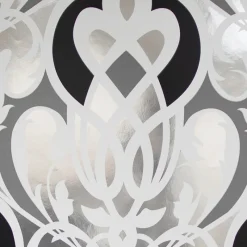Brewster Sahrzad Silver Nouveau Damask Wallpaper> Florals