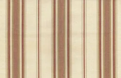 Laura Kiran Saratoga Stripe Natural Red Tan Fabric Best