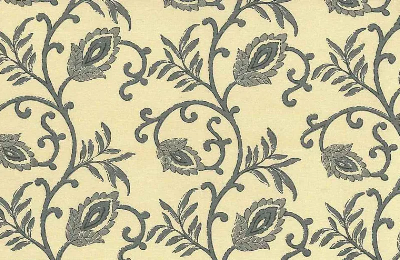 Laura Kiran Shalimar Print Grays Fabric> Florals