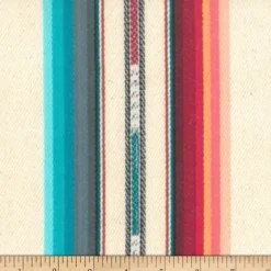 Laura Kiran Silver City Stripe Cream Multi Fabric> Stripes & Chevrons