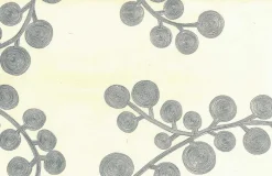 Laura Kiran Spiral Branch Print Blue Chambray Fabric> Florals