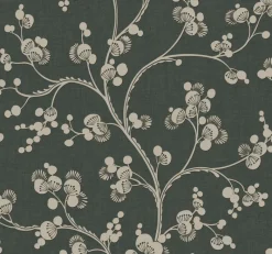 York SS2502 Black Taupe Dahlia Trail Wallpaper Outlet