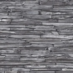 Brewster/ASP Stacked Slate Charcoal Industrial Wallpaper> Mens & Lodge