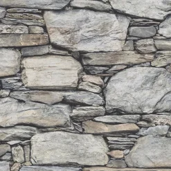 Brewster/ASP Stone Wall Grey Historic Wallpaper Online