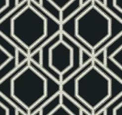 York TC2637 Black White Sawgrass Trellis Wallpaper> Florals