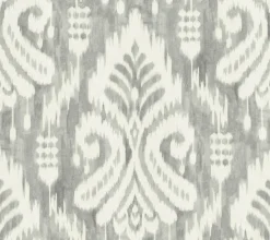 York TC2643 Gray Hawthorne Ikat Wallpaper> Florals